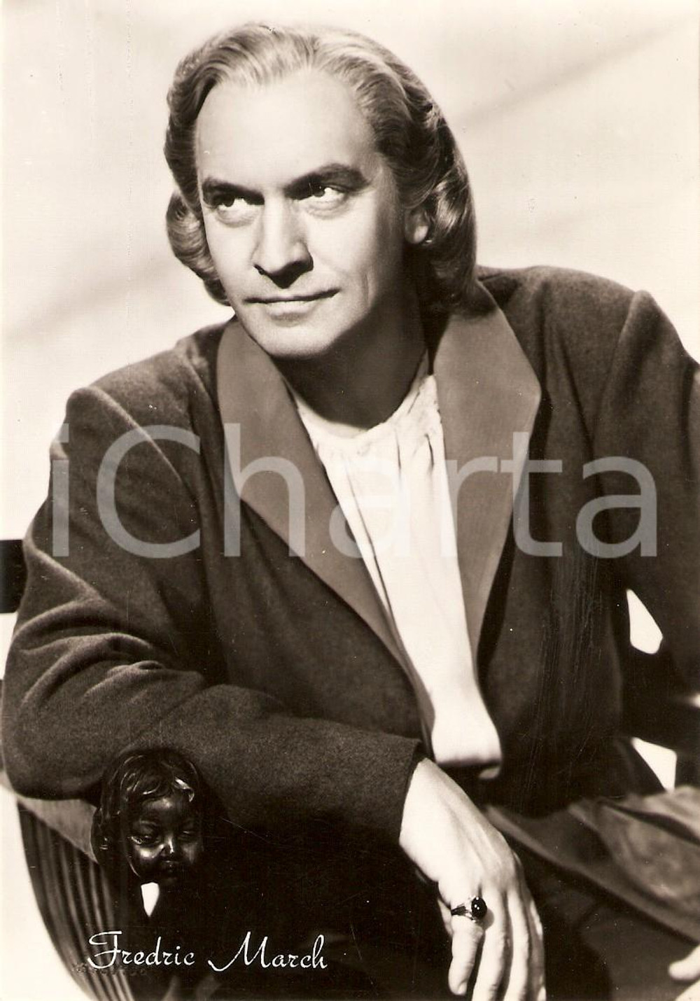 Cartolina originale da collezione 1950 ca CINEMA Actor Fredric MARCH Portrait *Cartolina FG NV 1
