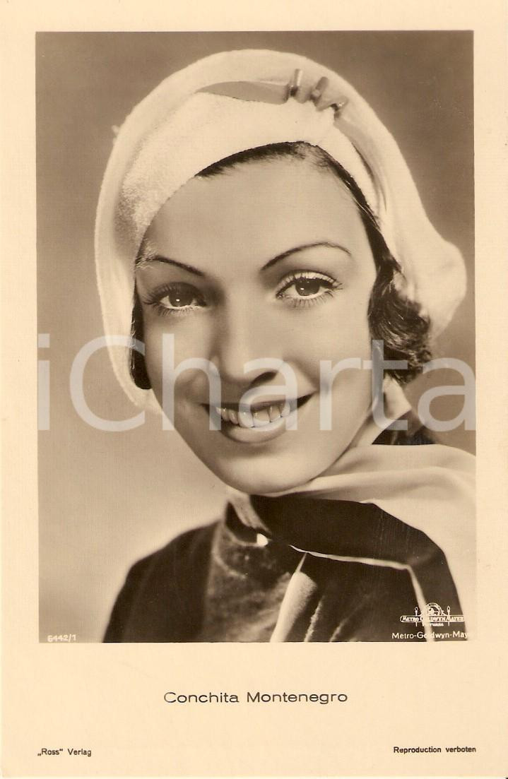 Cartolina originale da collezione 1940 ca CINEMA Actress Conchita MONTENEGRO wears a hat Cartolina FP NV 1