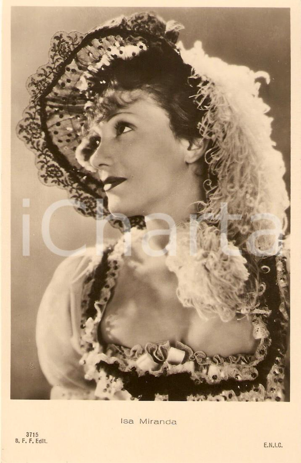 Cartolina originale da collezione 1936 CINEMA Isa MIRANDA Actress portrait *Cartolina FP NV 1