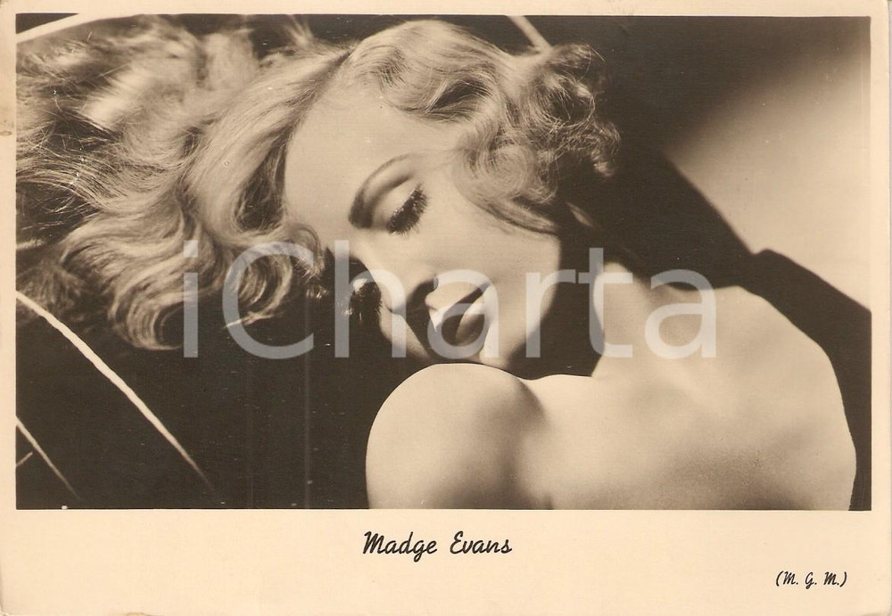 Cartolina originale da collezione 1935 ca CINEMA Actress Madge EVANS Portrait Cartolina FG NV 1