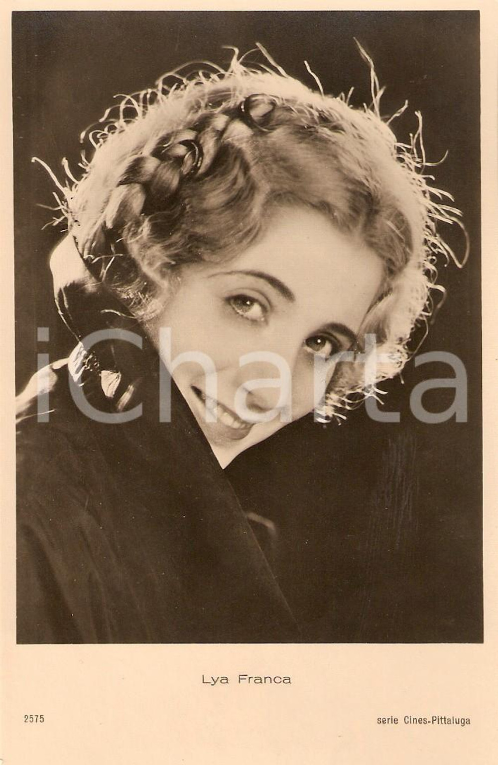 Cartolina originale da collezione 1930 ca CINEMA Attrice Lia FRANCA Ritratto con treccia *Cartolina FP NV 1