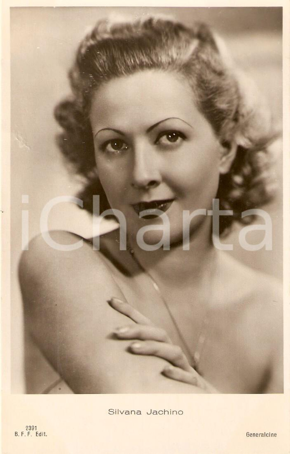 Cartolina originale da collezione 1935 ca CINEMA Attrice Silvana JACHINO Ritratto con collana *Cartolina FP NV 1