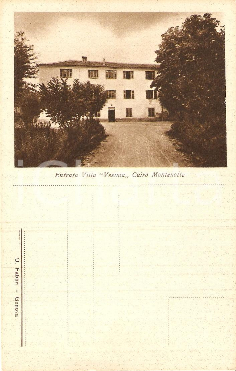 Cartolina originale da collezione 1910 CAIRO MONTENOTTE Villa Vesina FP NV 1