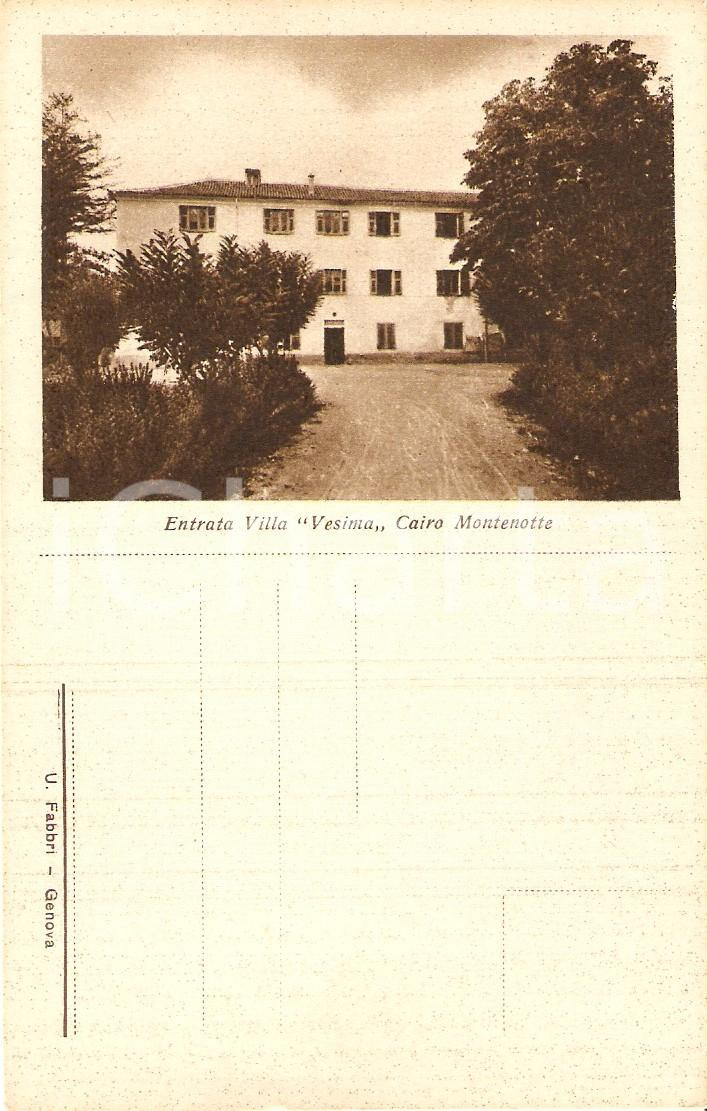 Cartolina originale da collezione 1910 CAIRO MONTENOTTE Villa Vesina  Cartolina postale 1