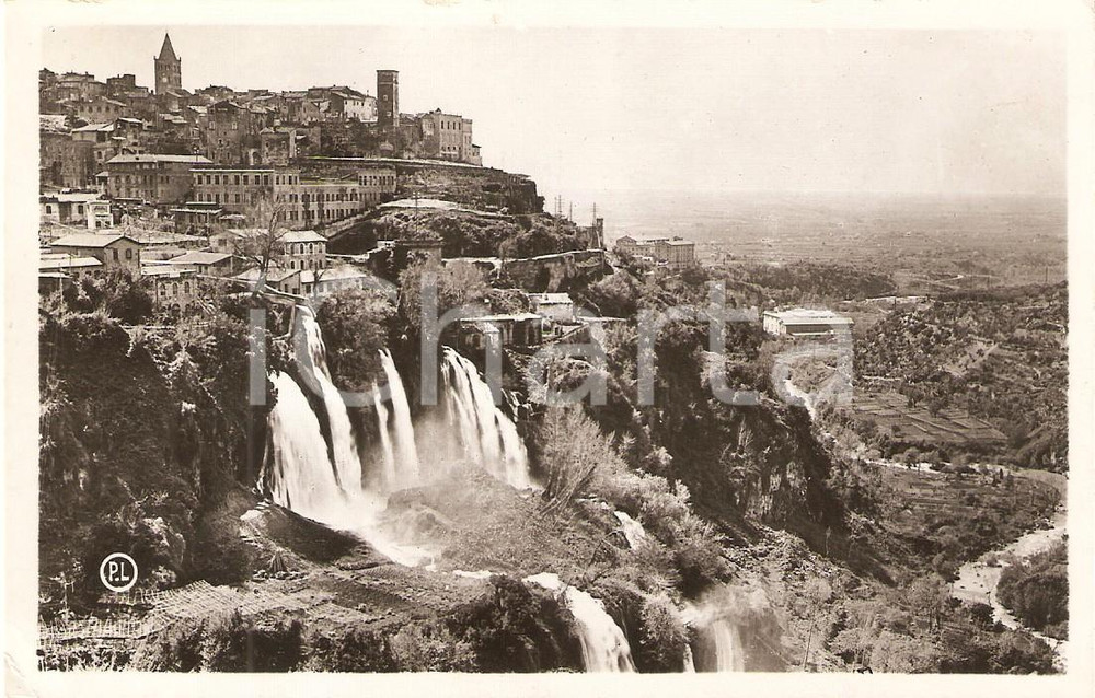 Cartolina originale da collezione 1936 Tivoli - Panorama d'epoca con Cascatelle 1