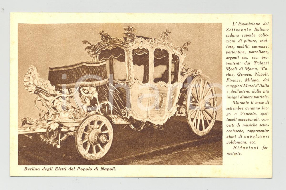 Cartolina originale da collezione Napoli '700, carrozza Eletti del Popolo 1