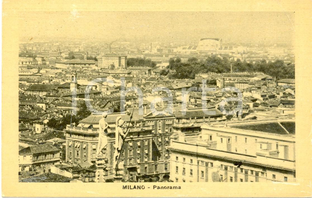 Cartolina originale da collezione 1930 circa MILANO Panorama aereo della cittÃ  *Cartolina postale FP NV 1
