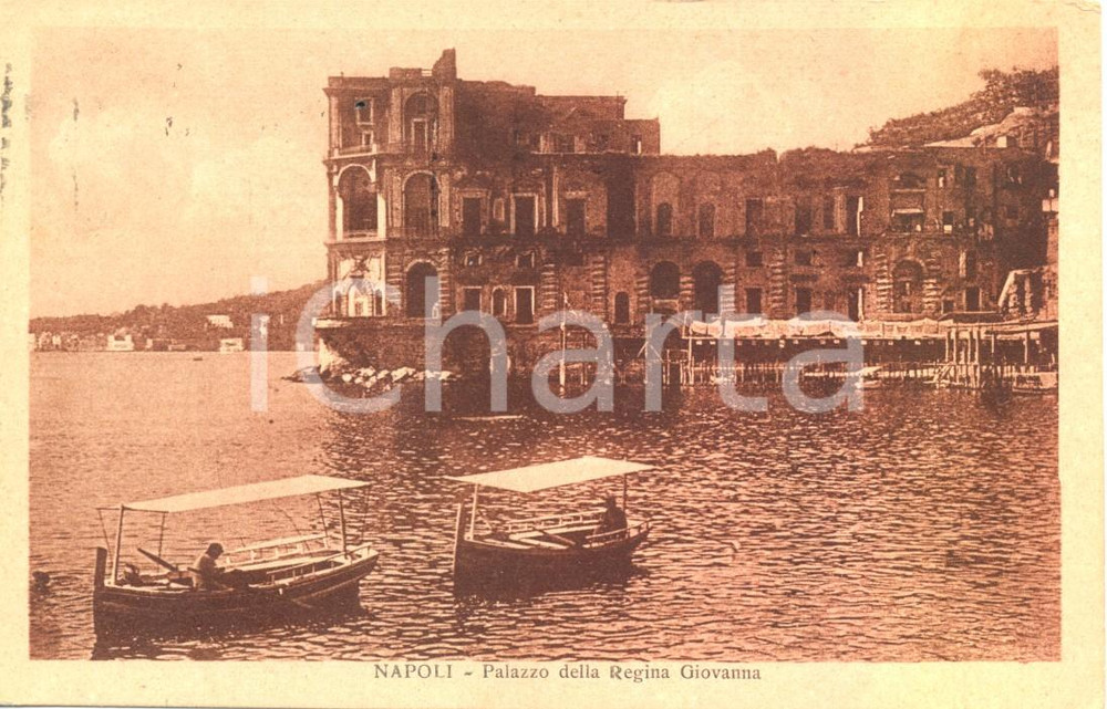 Cartolina originale da collezione 1924  NAPOLI Palazzo della REGINA GIOVANNA *Cartolina postale ANIMATA FP VG 1