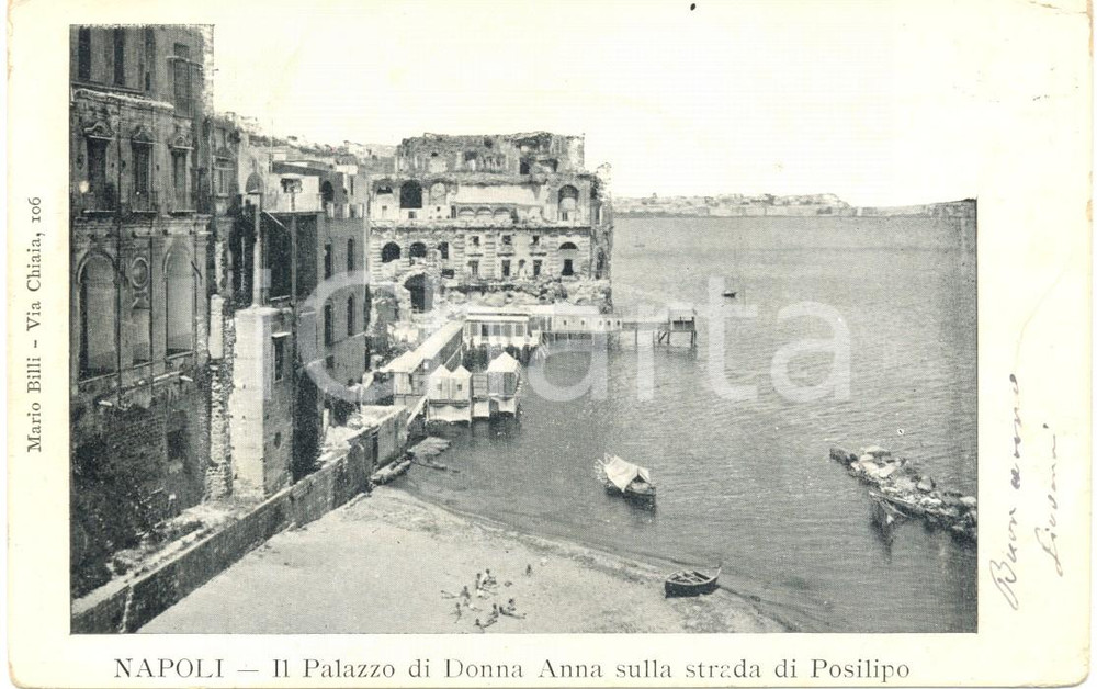 Cartolina originale da collezione 1900 ca NAPOLI Palazzo di DONNA ANNA sulla strada di POSILLIPO *Cartolina FP VG 1