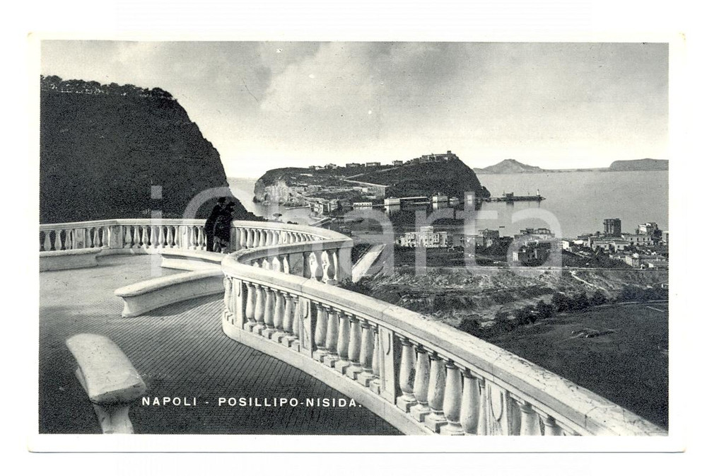 Cartolina originale da collezione 1940 ca NAPOLI Panorama con POSILLIPO e NISIDA Cartolina postale ANIMATA FP NV 1