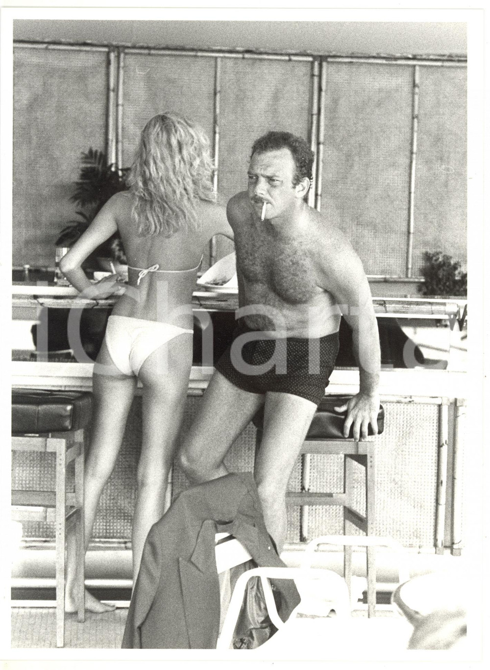 1990 ca COSTUME L'attore Jackie BASEHART in costume da bagno *Foto 18x24 cm