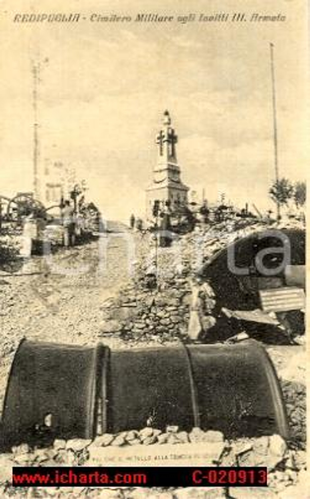 Cartolina originale da collezione 1930 ca REDIPUGLIA Cimitero militare invitti III Armata *Cartolina FP VG 1