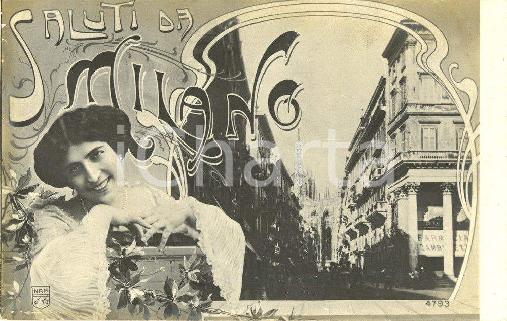 Cartolina originale da collezione 1910 ca MILANO Veduta del DUOMO da corso VITTORIO EMANUELE *Cartolina FP NV 1