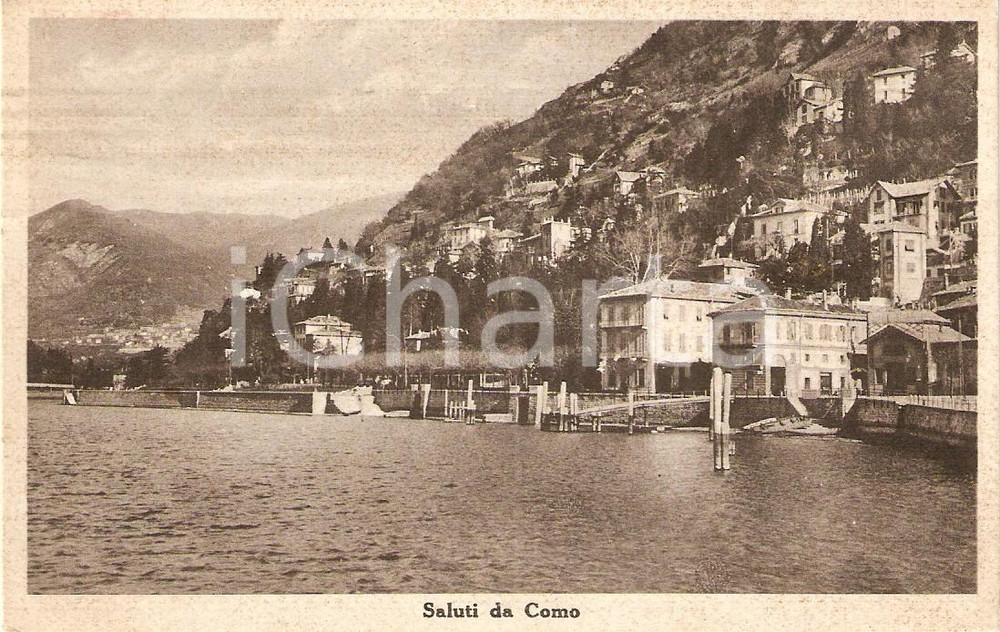 Cartolina originale da collezione 1941 COMO Panorama con il molo dal lago *Cartolina FP VG 1