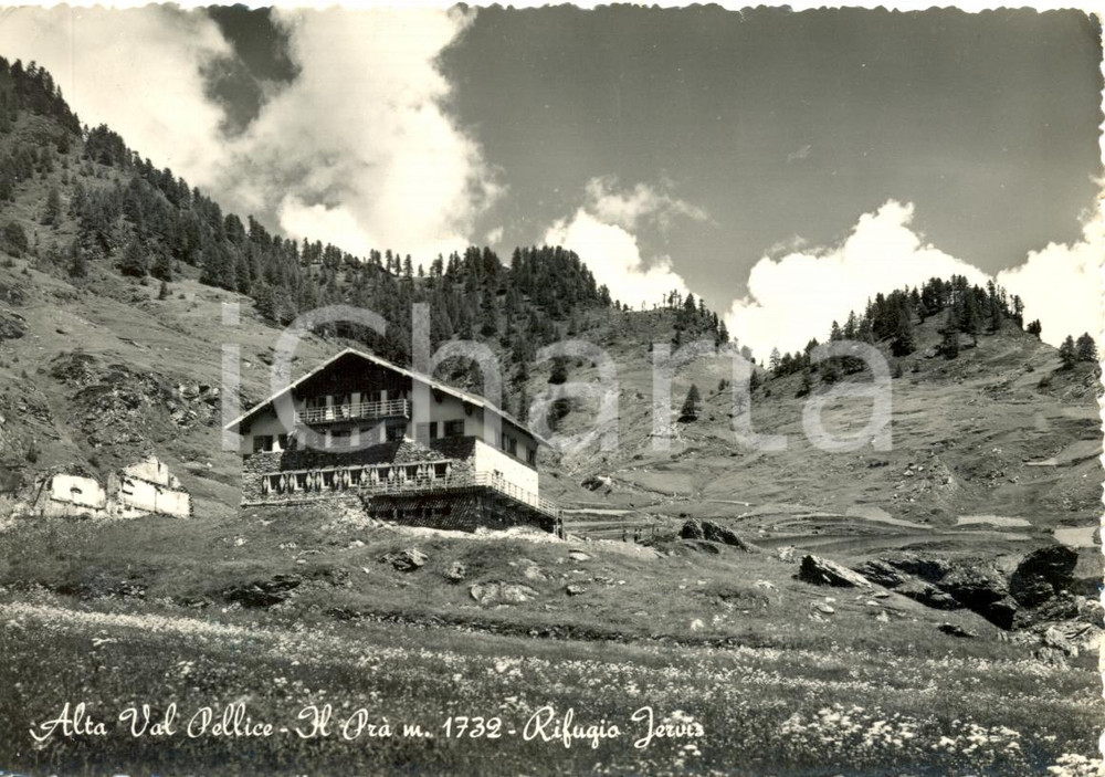 Cartolina originale da collezione 1950 ca ALTA VAL PELLICE (TO) Rifugio WILLY JERVIS *Cartolina postale FG VG 1