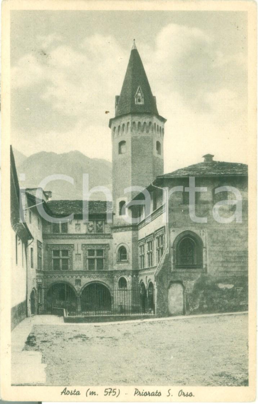 Cartolina originale da collezione 1935 ca AOSTA Il Priorato di SANT'ORSO *Cartolina postale FP NV 1