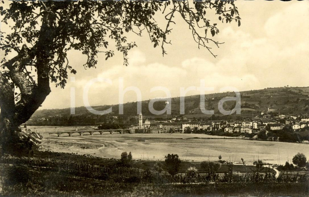 Cartolina originale da collezione 1942 PONTE DELL'OLIO (PC) Veduta del paese con fiume NURE *Cartolina FP VG 1
