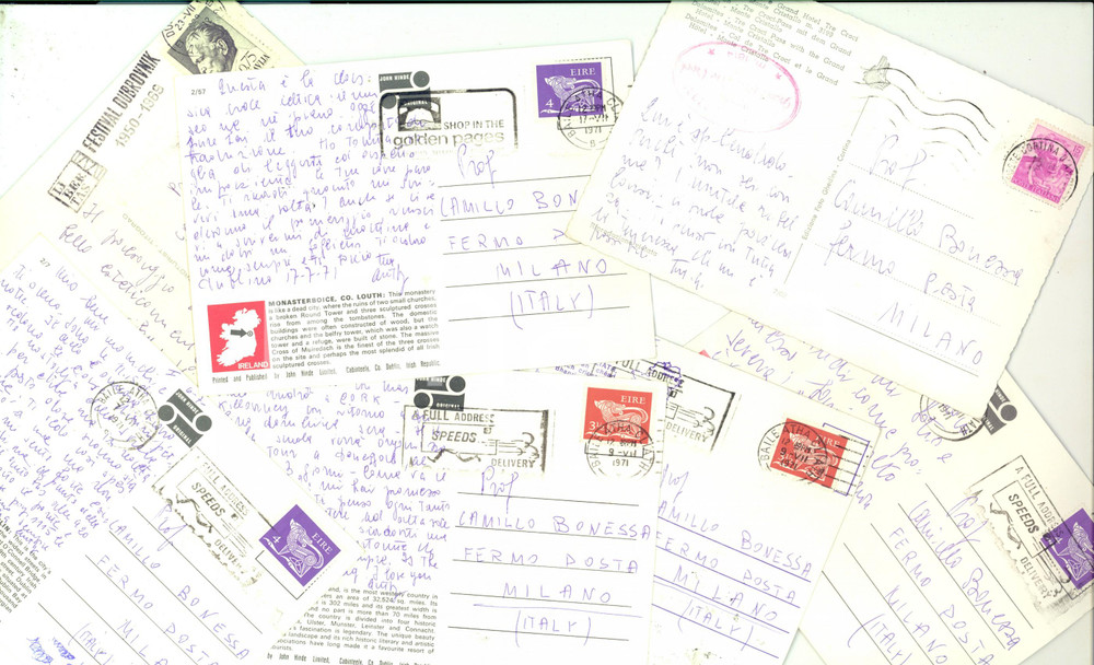 Cartolina originale da collezione 1969719 Lotto 7 cartoline private al prof. Camillo BONESSA dalla moglie FG VG 1