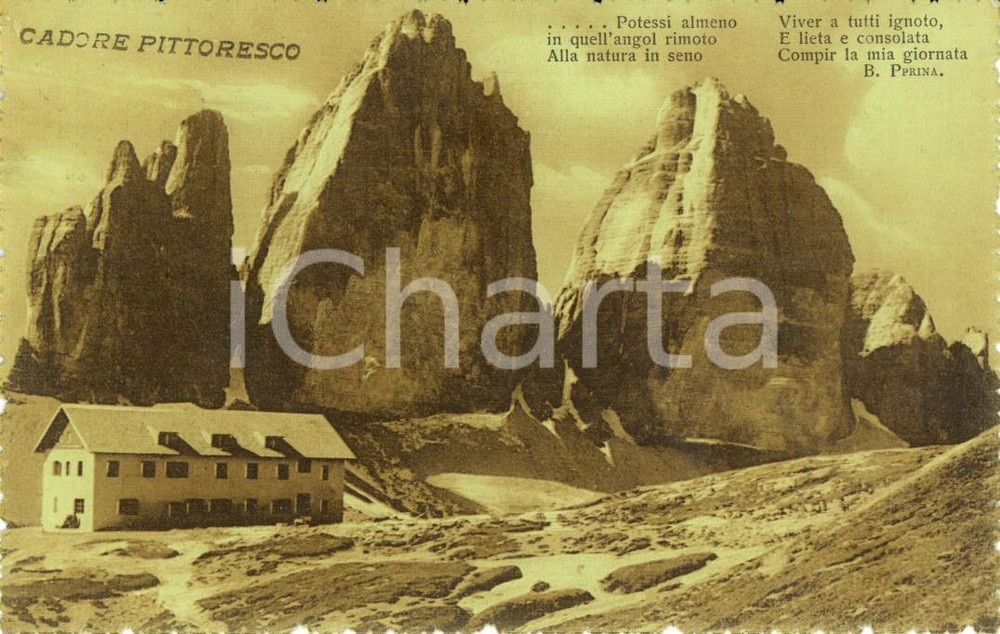 Cartolina originale da collezione 1915 VODO DI CADORE (BL) Scorcio pittoresco delle montagne - Benedetto PRINA *VG 1