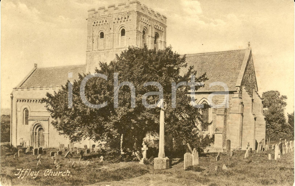 Cartolina originale da collezione 1920 ca OXFORD (UK) Veduta esterna chiesa di IFFLEY *Cartolina FP NV 1