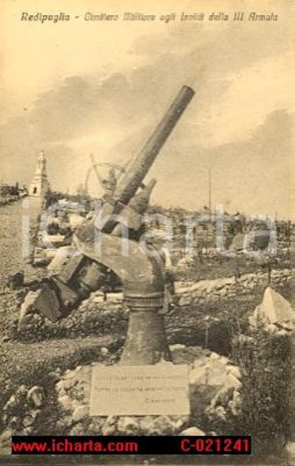 Cartolina originale da collezione 1930 ca REDIPUGLIA (GO) Cimitero militare - Un solo ardore *Cartolina FP NV 1