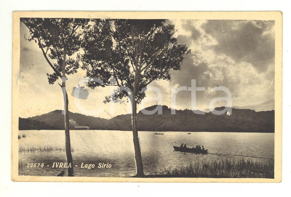 Cartolina originale da collezione 1930 IVREA LAGO SIRIO Animata FP VG 1