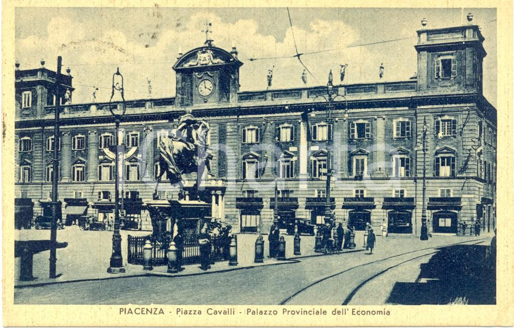 Cartolina originale da collezione 1941 PIACENZA Palazzo dell'Economia ANIMATA 1