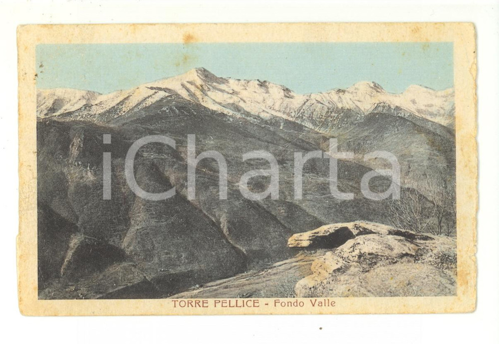 Cartolina originale da collezione 1936 TORRE PELLICE (TO) Veduta Fondo Valle FP VG 1