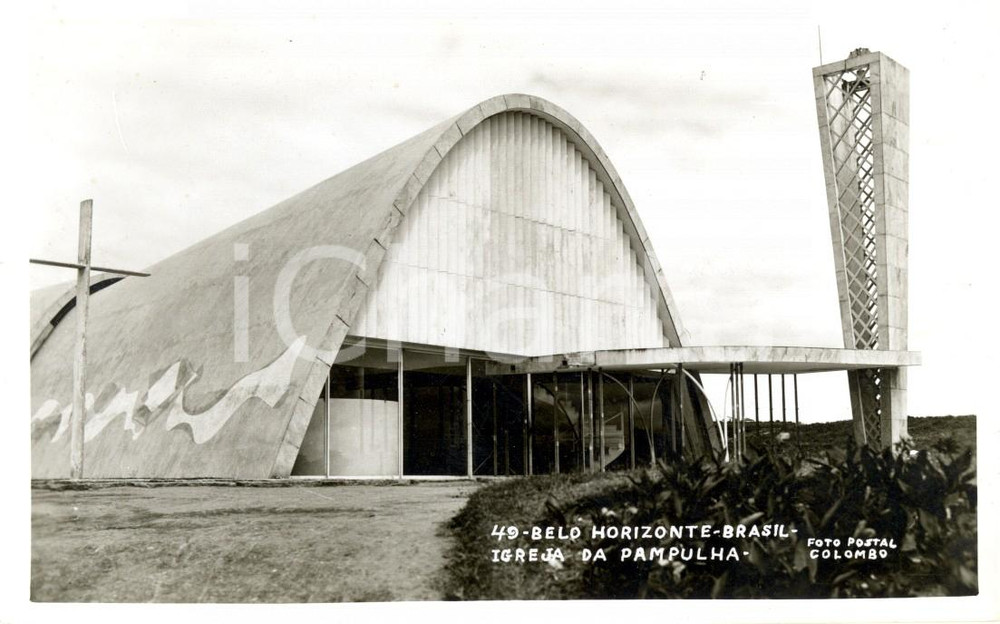 Cartolina originale da collezione 1940 ca BELO HORIZONTE (BRASILE) Veduta della chiesa di PAMPULHA *Cartolina NV 1
