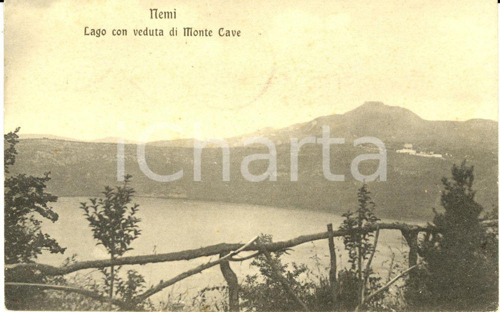 Cartolina originale da collezione 1918 NEMI (RM) Veduta del lago e di MONTE CAVE *Cartolina postale FP VG 1