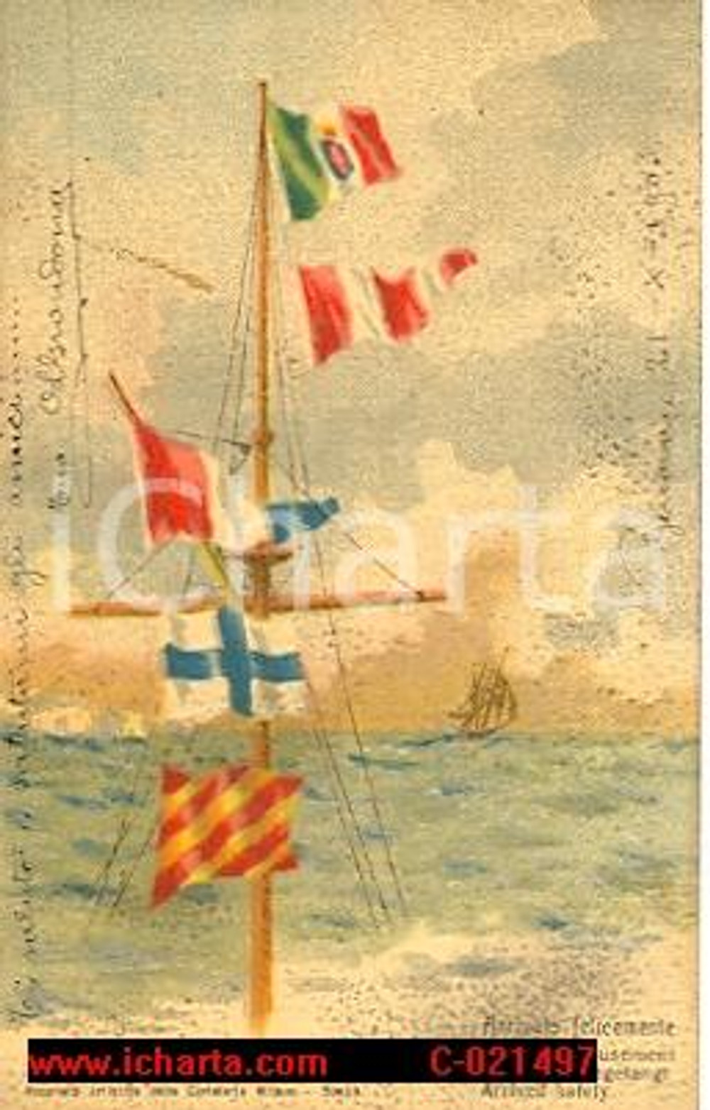 Autografo originale 1903 GENOVA Oreste Luigi GRONDONA a Cesare TALLONE FP 1