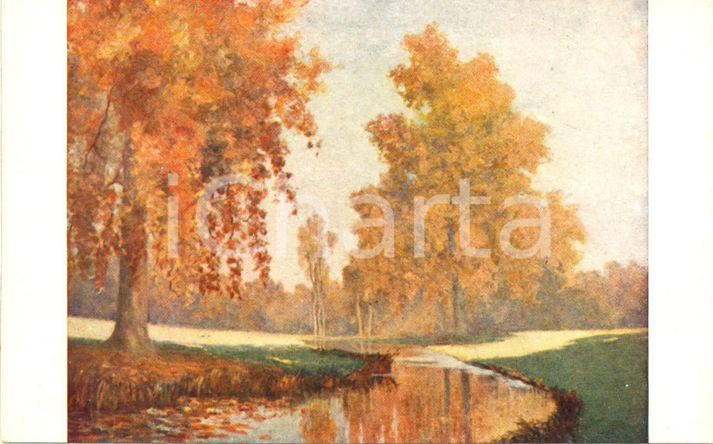 Cartolina originale da collezione 1925 ca Louis-FranÃ§ois LACHAT - Le parc de Gurcy *Cartolina postale FP NV 1