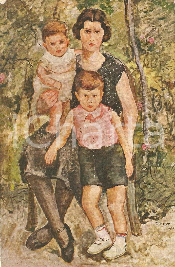 Cartolina originale da collezione 1925 ca  Cesare MONTI - Le gioie della mamma *Cartolina postale FP NV 1