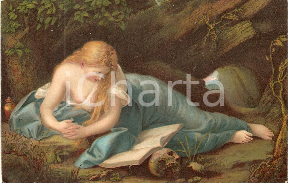 Cartolina originale da collezione 1912 Pompeo BATTONI - Die bussende Magdalena *Cartolina postale ILLUSTRATA FP NV 1