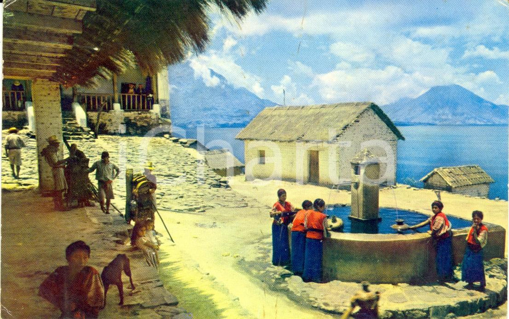 Cartolina originale da collezione 1960 SAN ANTONIO PALOPO (Guatemala) PAN AM vintage card 1