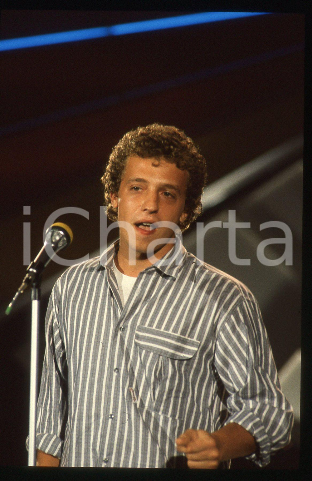 Fotografia d epoca originale 35mm vintage slide 1985 ca  SANREMO Mike FRANCIS 1