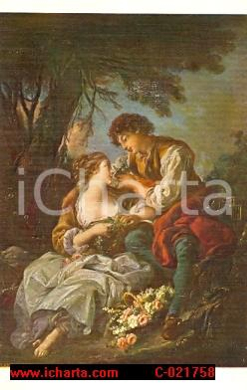 Cartolina originale da collezione 1920 FRANCOIS BOUCHER Pastorale CARTOLINA FP non viaggiata 1
