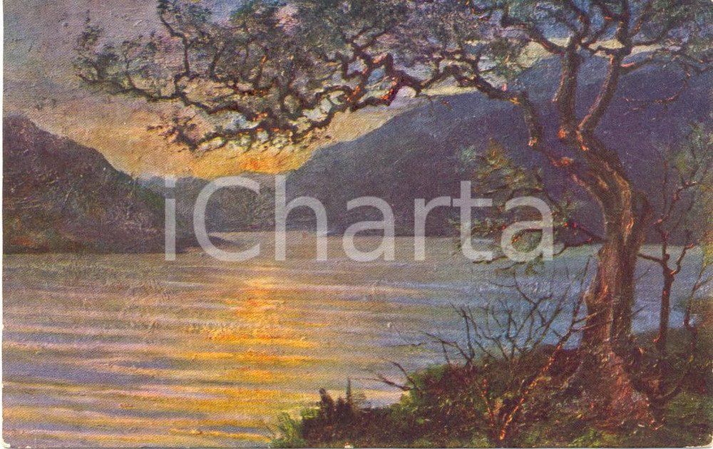 Cartolina originale da collezione 1922  PINO SULLA SPONDA DEL LAGO MAGGIORE (VA) Il Lago *Cartolina postale *FP VG 1