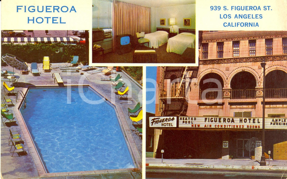 Cartolina originale da collezione 1970 ca LOS ANGELES (USA) Vedutine dell'Hotel FIGUEROA * Cartolina FP NV (1) 1