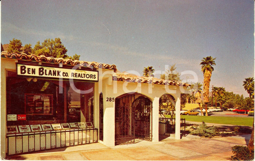 Cartolina originale da collezione 1970 ca PALM SPRINGS (USA) Agenzia immobiliare BEN BLANK *Cartolina FP VINTAGE 1