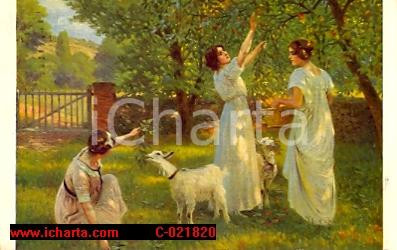 Cartolina originale da collezione 1922 LEON KOWALSKI Cartolina con quadro L'ETE *FP VG 1