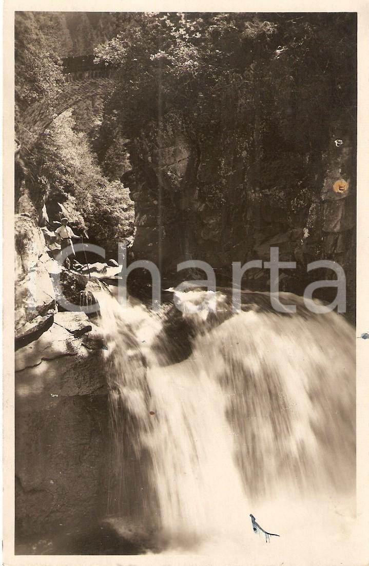 Cartolina originale da collezione 1934 PREDAZZO TN Cascata del TRAVIGNOLO e Ponte della LIZATA Cartolina FP VG 1