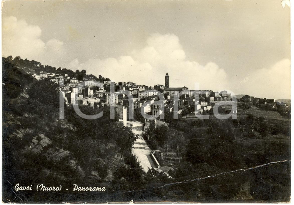 Cartolina originale da collezione 1954 GAVOI (NU) Panorama del paese Cartolina FG VG 1