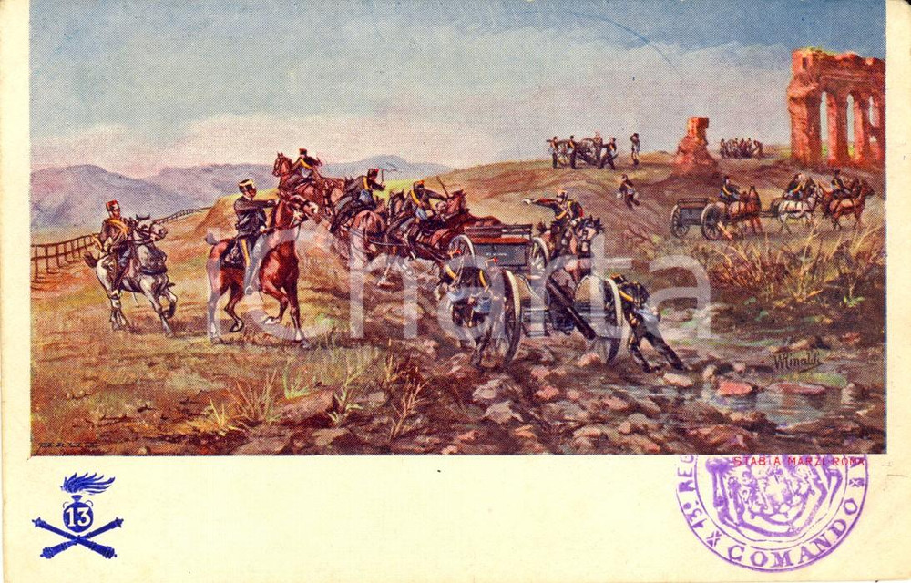 Cartolina originale da collezione 1910 Brigata Pinerolo, 13Â° Regg. Fanteria *Rinaldi 1