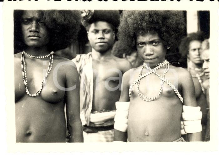 Fotografia d epoca originale 1938 NUOVA GUINEA OLANDESE Tipi fisici degli indigeni 1