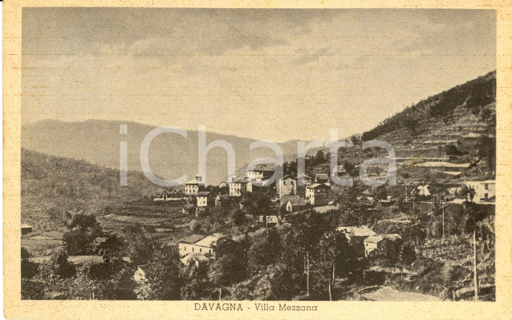 Cartolina originale da collezione 1941 DAVAGNA (GE) Veduta della localitÃ  VILLAMEZZANA *Cartolina FP VG 1