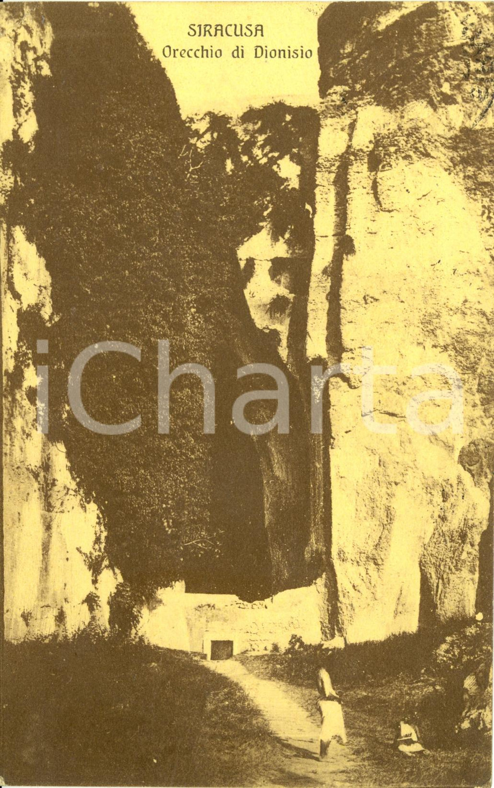 Cartolina originale da collezione 1913 SIRACUSA L'Orecchio di DIONISIO * Cartolina postale FP VG 1