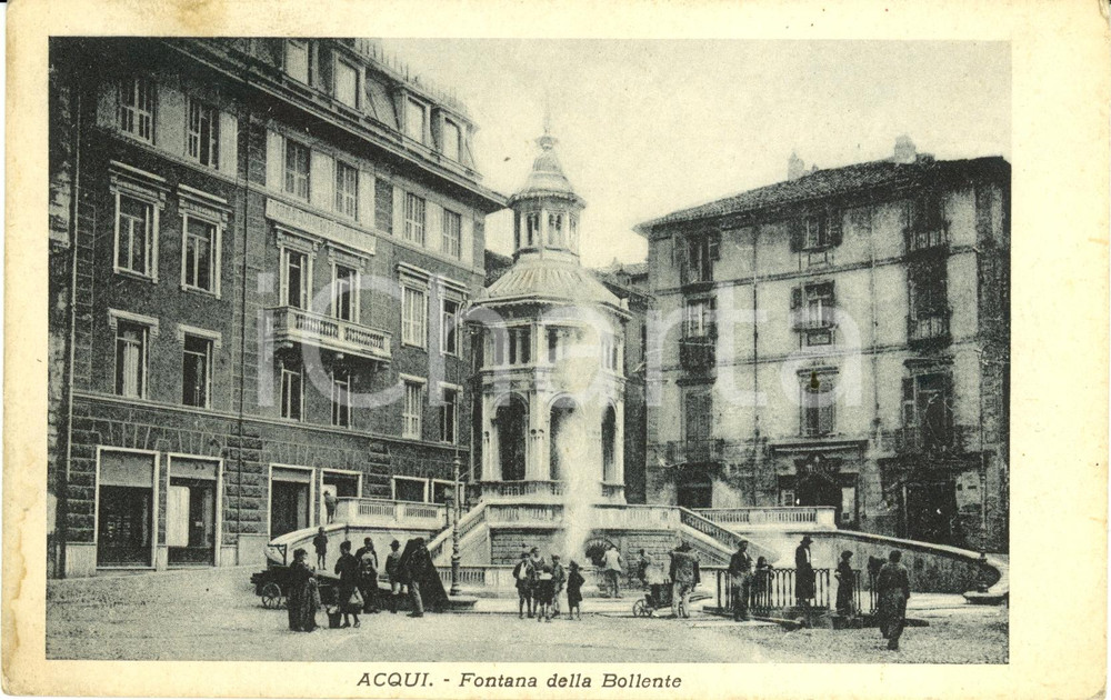 Cartolina originale da collezione 1930 ca ACQUI TERME (AL) La Fontana della BOLLENTE * Cartolina FP NV 1