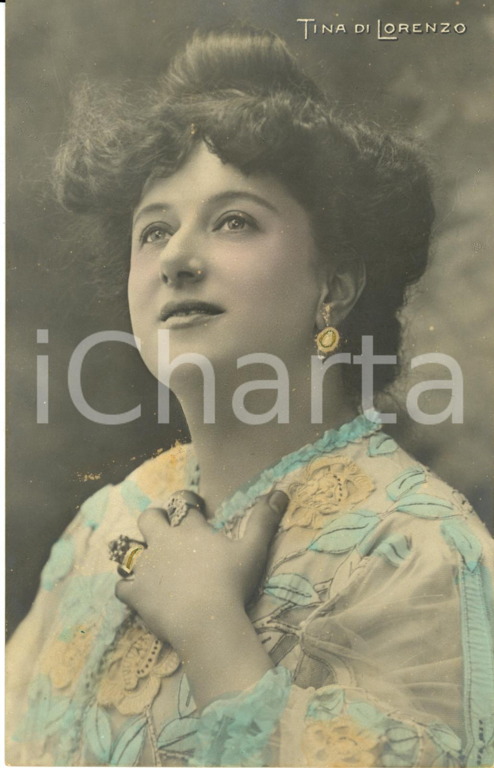 Cartolina originale da collezione 1908 Ritratto fotografico dell attrice teatrale TINA DI LORENZO Cartolina FP NV 1