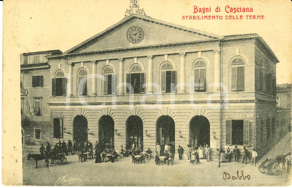 Cartolina originale da collezione 1905 CASCIANA TERME PI Veduta esterna stabilimento termale Cartolina FP VG 1